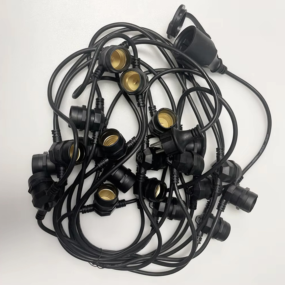 Outdoor Power Adapter - 10 メートルケーブル LED ストリング商用グレード防水 E27 ソケット付き屋外ホリデーガーランド結婚式照明庭の装飾用