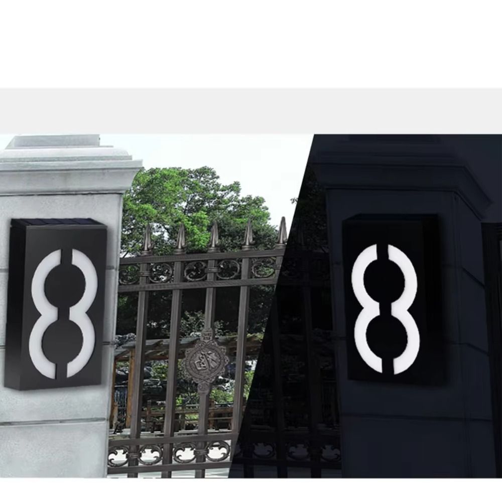 Outdoor Power Number - 簡単設置ソーラーLEDハウスナンバー耐久性のあるソーラー式屋外アドレスライト防水スマートライトコントロール