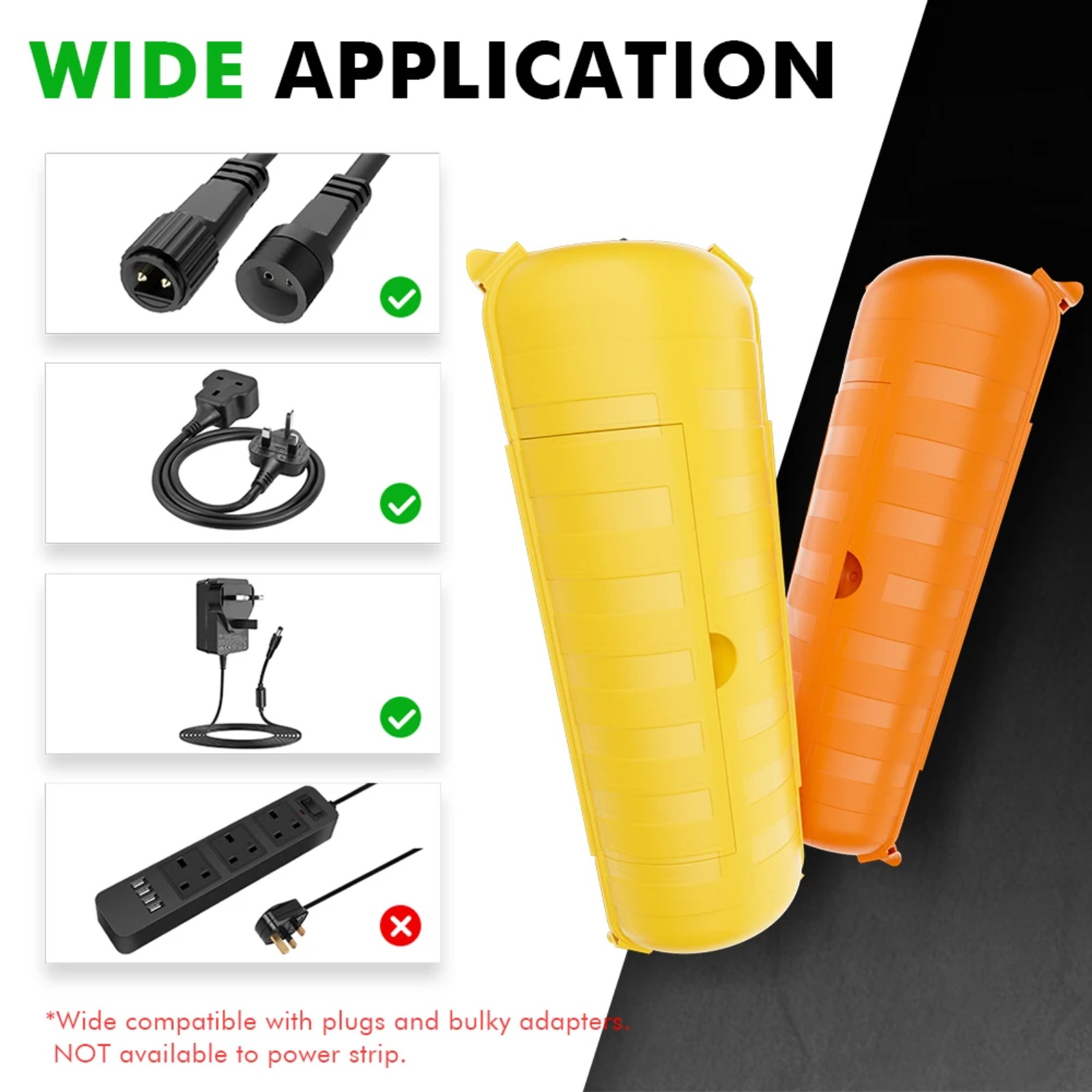 Outdoor Power Adapter - IP44 屋外延長コードカバー 29x11x7.5cm 高耐久 PP 電気ボックス