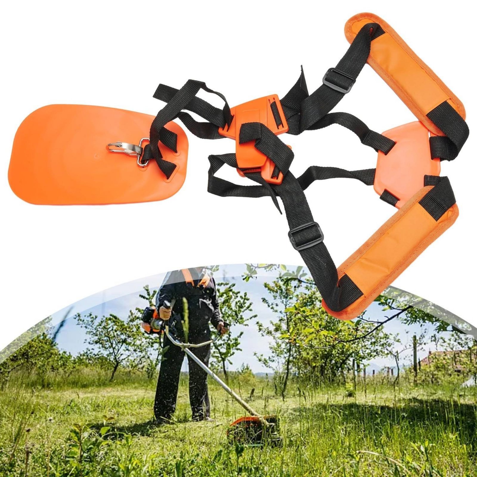 Brush Cutter Strap - ダブルショルダートリマーハーネス 頑丈なブラシカッター ダブルショルダーストラップパッド入りトリマーハーネス 長持ちする耐久性のあるハーネス