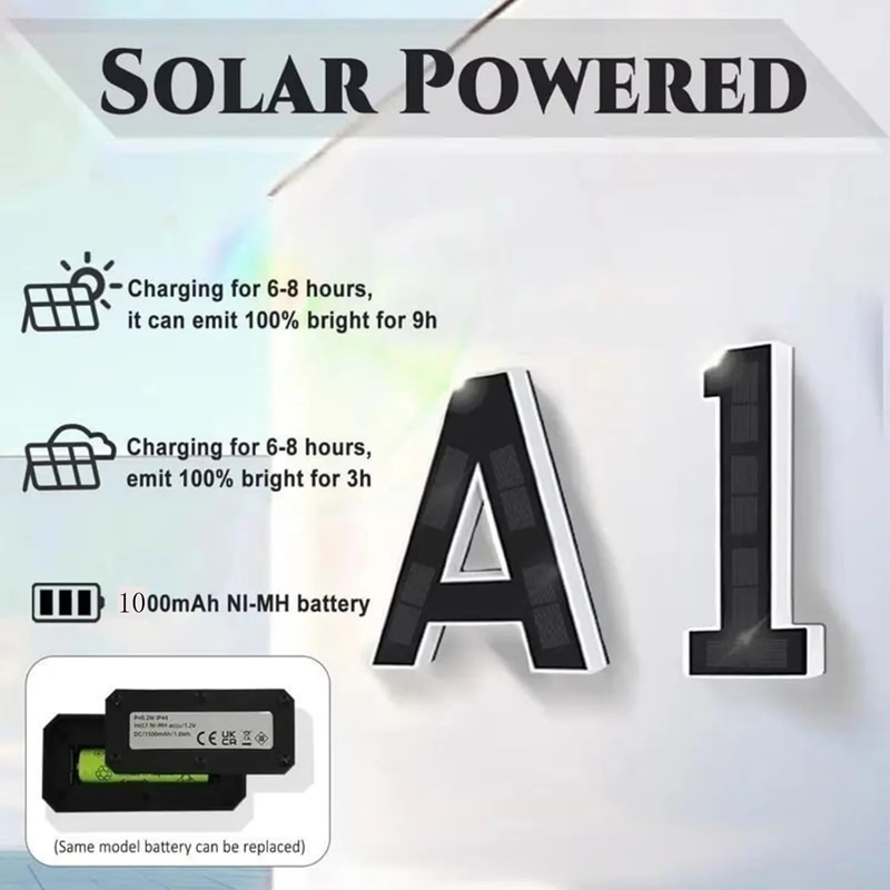 12CMソーラー式屋外家番号ライト - Outdoor Power Number のレビューと価格