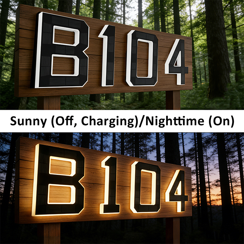 ソーラー式番号表示板、防水デジタル表札（DIY文字付き）、モ - Outdoor Power Number のレビューと価格