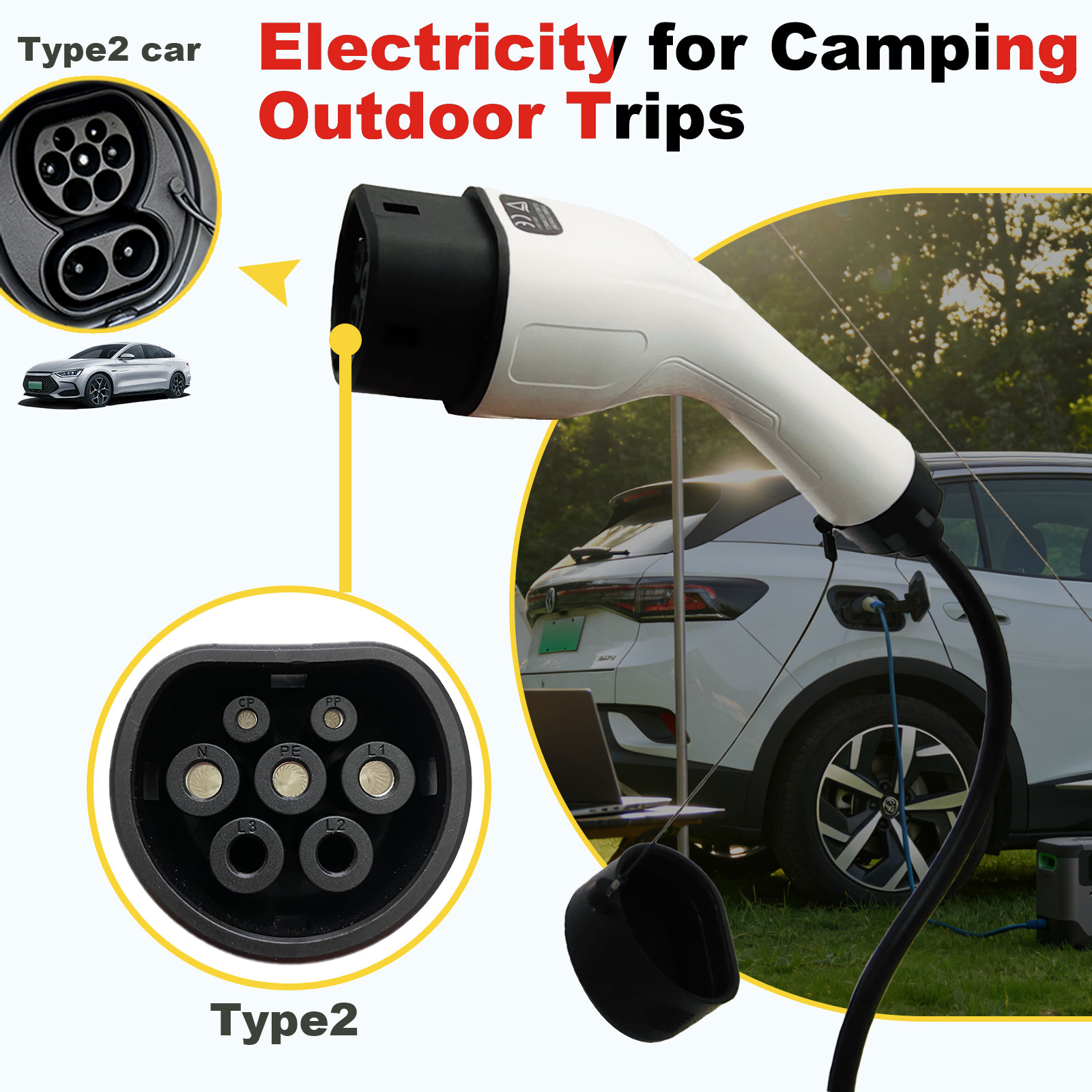 タイプ2 V2L放電アダプター 16A ブラジルソケット E - Outdoor Power Adapter のレビューと価格