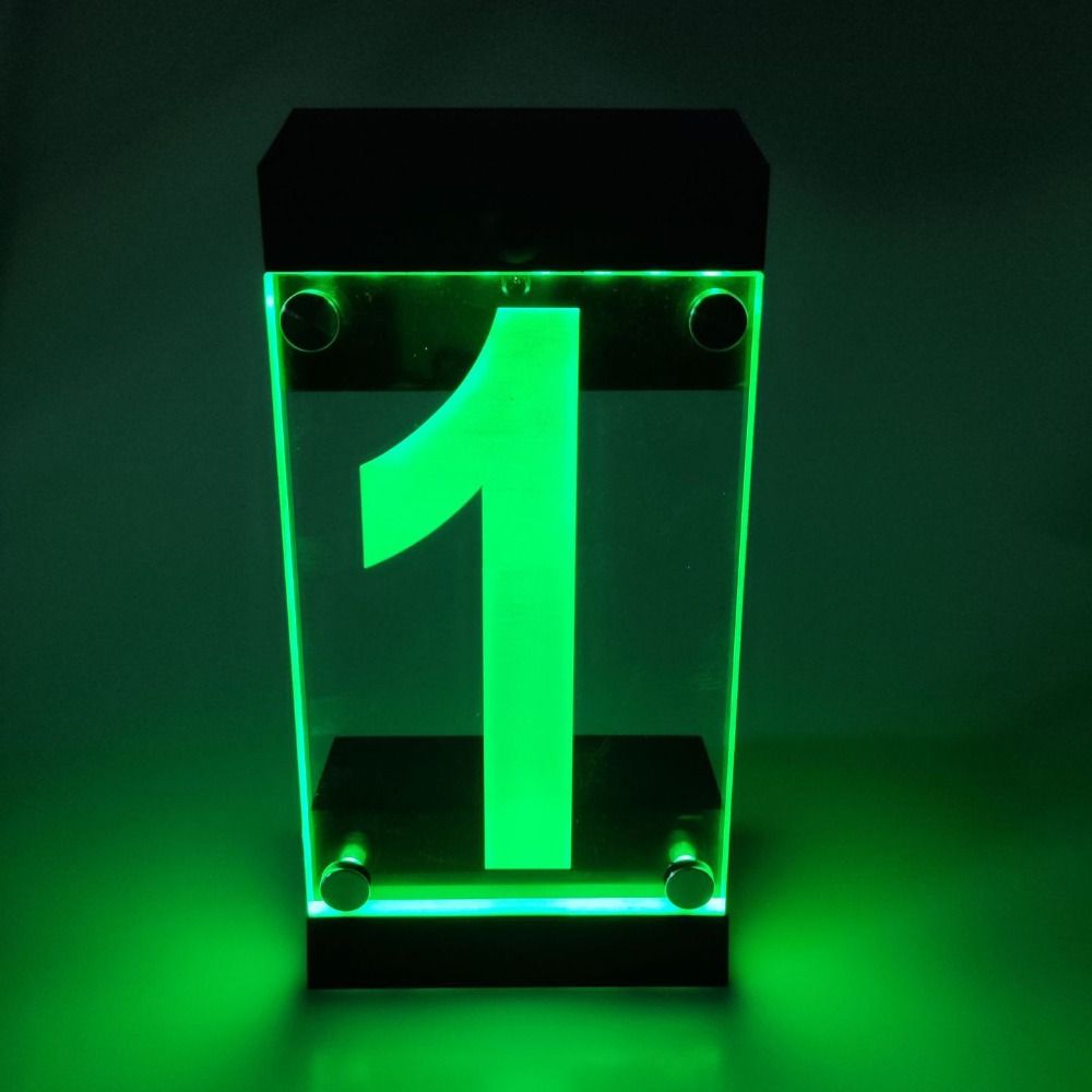 IP55防水ソーラー式番地サイン3Dアクリルリモコン付き屋外 - Outdoor Power Number のレビューと価格