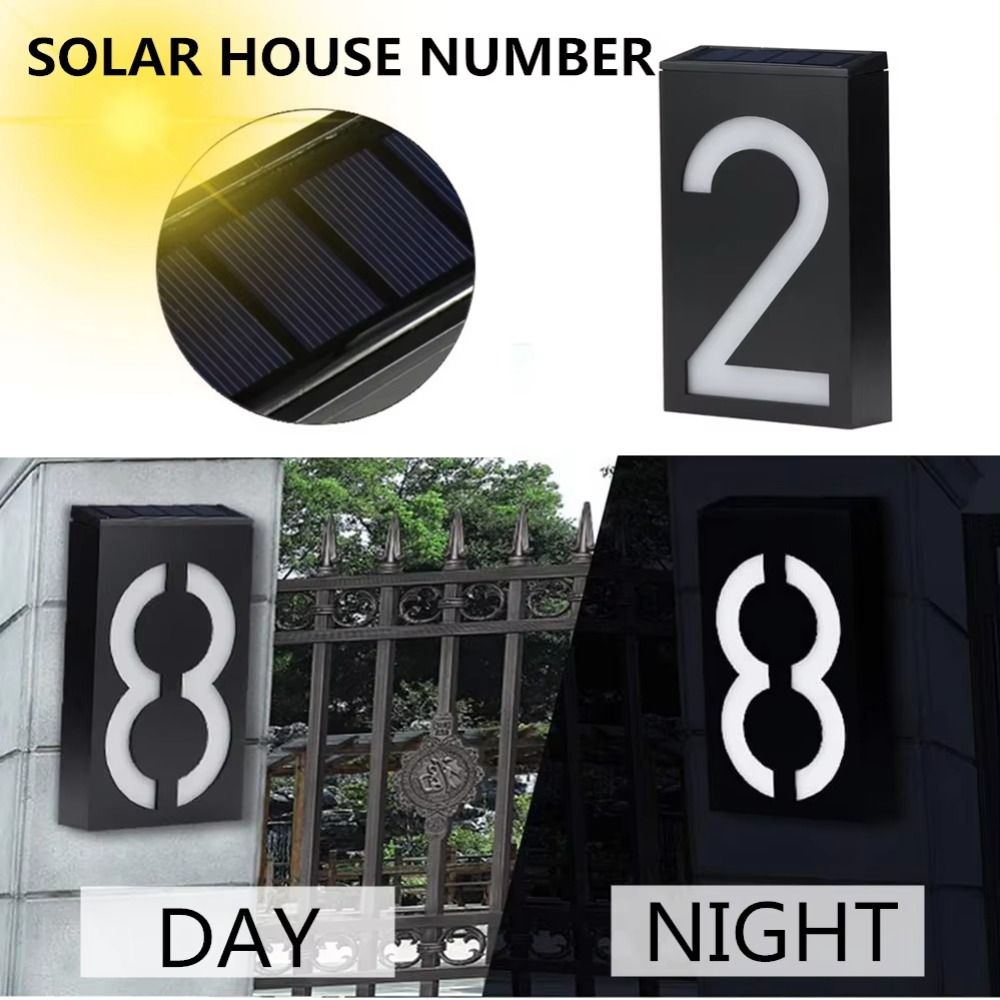 簡単設置ソーラーLEDハウスナンバー耐久性のあるソーラー式屋 - Outdoor Power Number のレビューと価格
