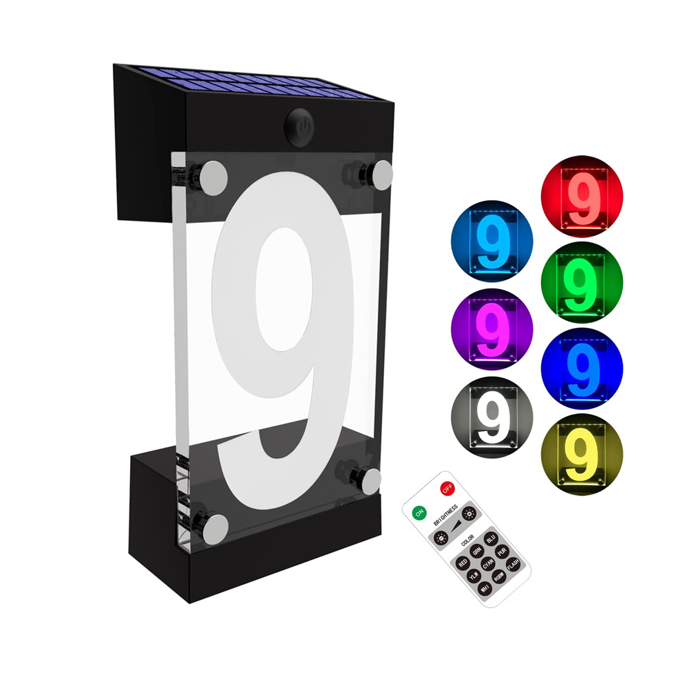 太陽光発電 RGB カラー家番号サインライトリモコン数字また - Outdoor Power Number のレビューと価格