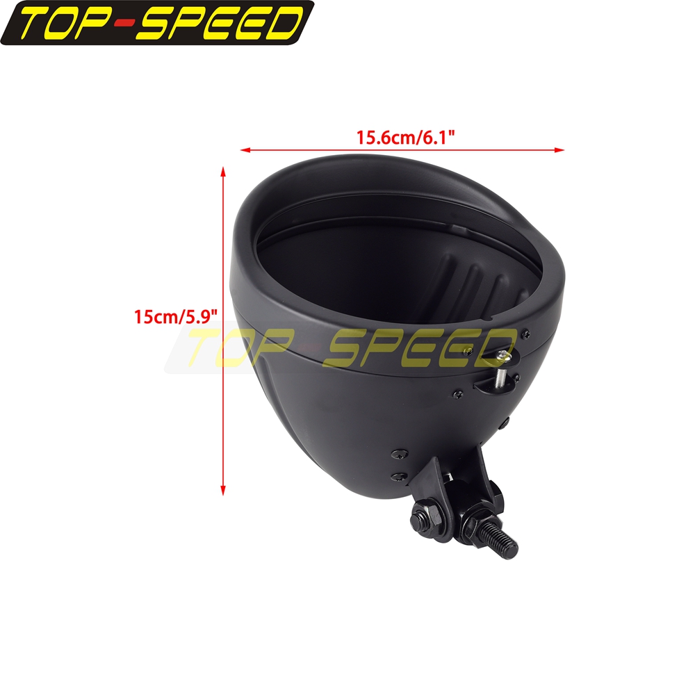 ブラック/クロームオートバイヘッドランプハウジングライトシェ - Outdoor Power Direct のレビューと価格