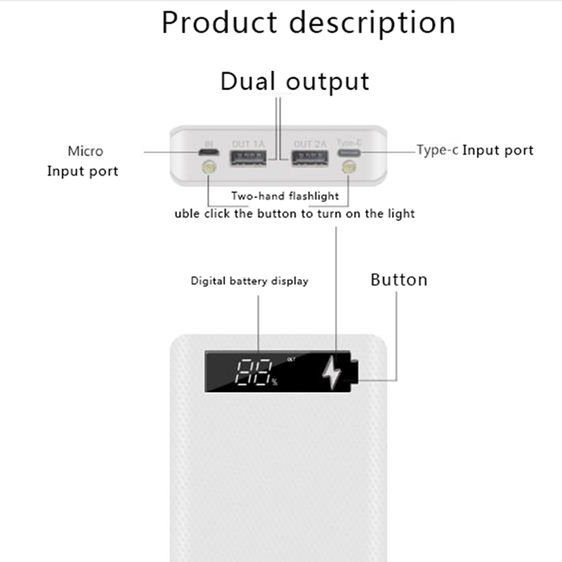 18650パワーバンク,5x18650,ポータブル外部バッテ - Outdoor Usb Power Bank のレビューと価格