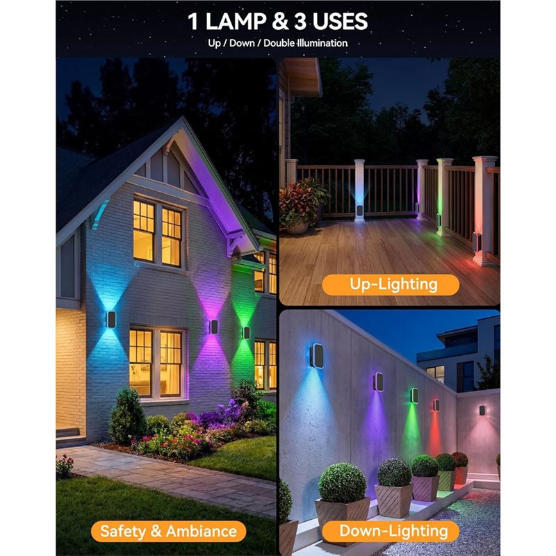 AB66-6PCS RGB ソーラーフェンスライト屋外用双方 - Outdoor Power Direct のレビューと価格